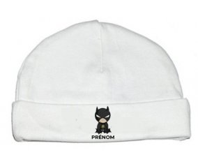 Bonnet bébé personnalisé Batman kids logo design-2 avec prénom