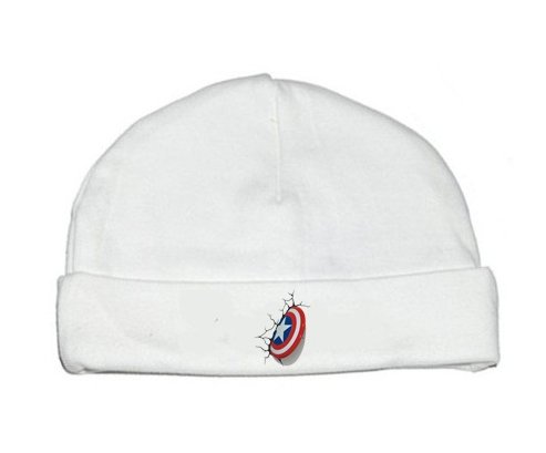 Bonnet bébé personnalisé Bouclier Captain America casse le mur