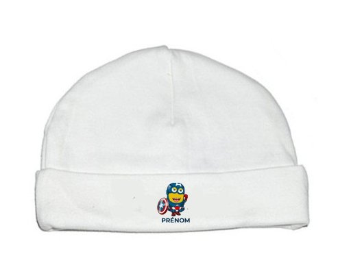 Bonnet bébé personnalisé Captain America minion avec prénom