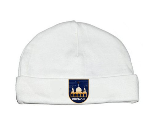 Bonnet bébé personnalisé Islam mosqué avec prénom design-3