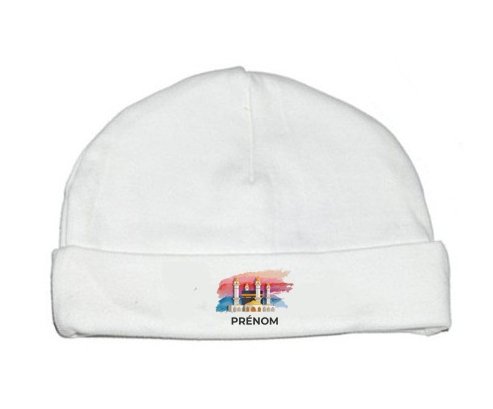 Bonnet bébé personnalisé Islam Mecque design-2 avec prénom