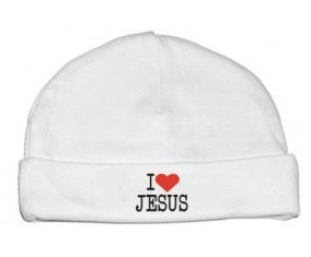 Bonnet bébé personnalisé I love Jesus