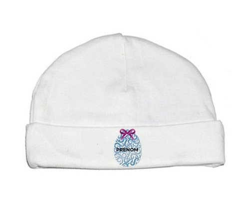 Bonnet bébé personnalisé Oeuf de Pâques design-14 avec prénom