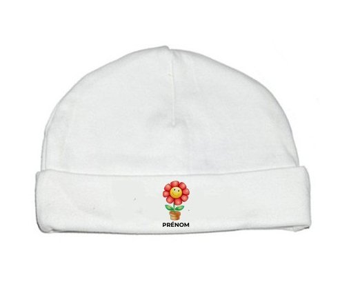 Bonnet bébé personnalisé Jouet toys Fleur avec prénom
