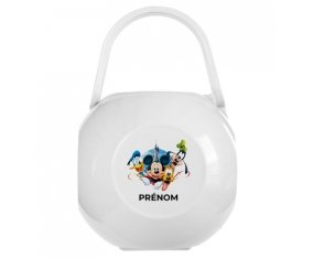 Boîte à tétine Disney Mickey donald pluto et bingo design 1 avec prénom