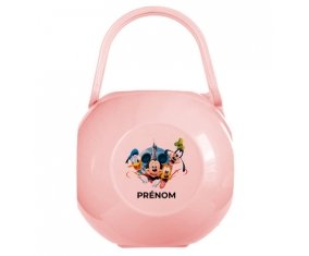 Boîte à tétine Disney Mickey donald pluto et bingo design 1 avec prénom