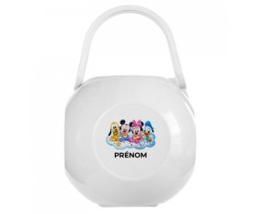 Boîte à tétine Disney Mickey donald pluto et bingo design 3 avec prénom