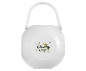 Boîte à tétine Couronne jaune étoile princesse design-1