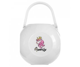 Boîte à tétine Licorne rose princesse