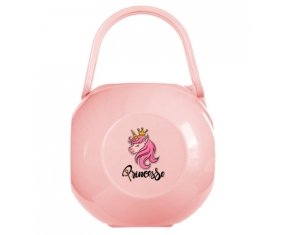 Boîte à tétine Licorne rose princesse