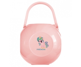 Boîte à tétine My Little Pony Princesse Célestia design-1 avec prénom