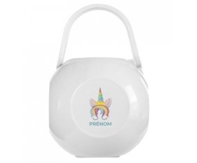 Boîte à tétine Licorne design-1 avec prénom