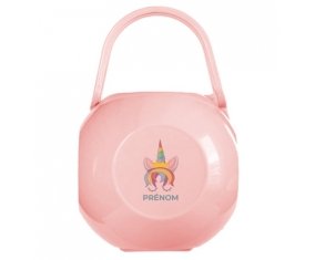 Boîte à tétine Licorne design-1 avec prénom