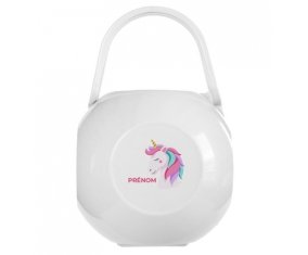 Boîte à tétine Licorne design-2 avec prénom