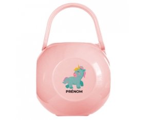 Boîte à tétine Licorne design-3 avec prénom