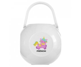 Boîte à tétine Licorne design-4 avec prénom