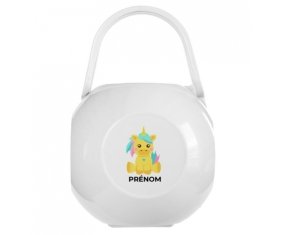 Boîte à tétine Licorne design-5 avec prénom