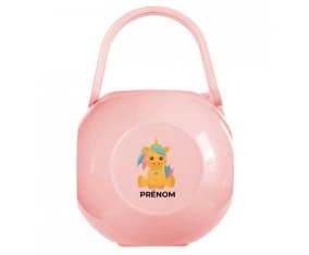 Boîte à tétine Licorne design-5 avec prénom
