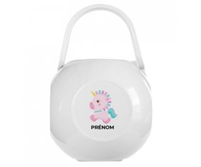 Boîte à tétine Licorne design-6 avec prénom