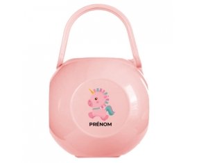 Boîte à tétine Licorne design-6 avec prénom