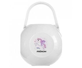 Boîte à tétine Licorne design-7 avec prénom