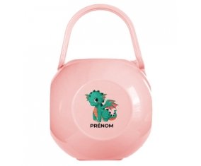 Boîte à tétine Dragon design-1 avec prénom