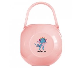 Boîte à tétine Dragon design-3 avec prénom