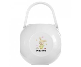 Boîte à tétine Lapin papillon voiture avec prénom