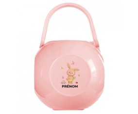 Boîte à tétine Lapin papillon voiture avec prénom