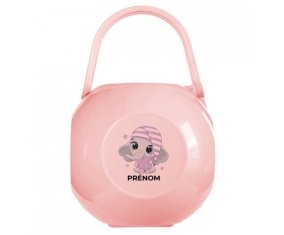 Boîte à tétine Bébé éléphant douce nuit avec prénom