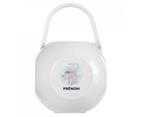 Boîte à tétine Bébé éléphant lovely avec prénom
