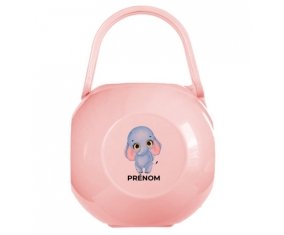Boîte à tétine Bébé éléphant avec prénom