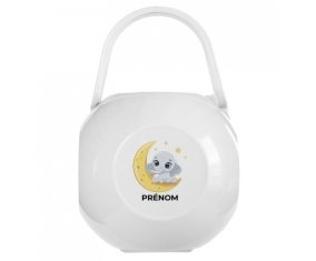 Boîte à tétine Bébé éléphant bonne nuit avec prénom