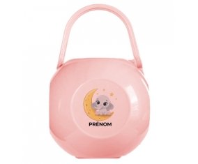 Boîte à tétine Bébé éléphant bonne nuit avec prénom