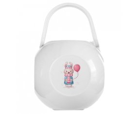 Boîte à tétine Lapin avec ballon rose