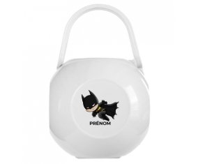 Boîte à tétine Batman kids logo design-4 avec prénom