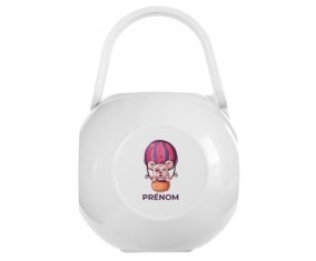 Boîte à tétine Animaux rigolos Ballon et ours avec prénom