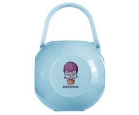 Boîte à tétine Animaux rigolos Ballon et ours avec prénom