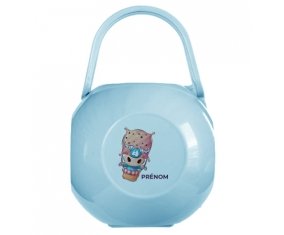 Boîte à tétine Animaux rigolos Taureau avec prénom