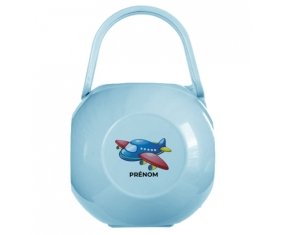 Boîte à tétine Jouet toys Avion design-1 avec prénom