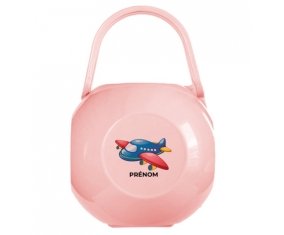 Boîte à tétine Jouet toys Avion design-1 avec prénom