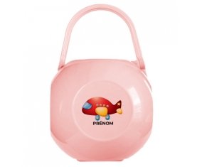 Boîte à tétine Jouet toys Avion design-2 avec prénom