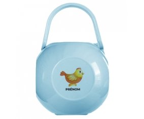 Boîte à tétine Jouet toys Poule avec prénom