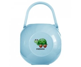 Boîte à tétine Jouet toys tortue avec roues avec prénom