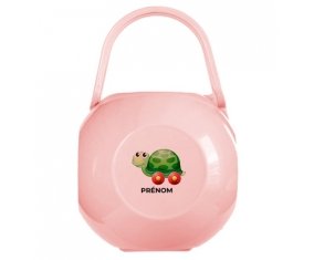 Boîte à tétine Jouet toys tortue avec roues avec prénom
