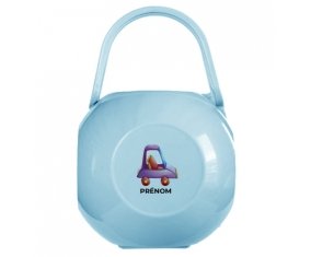 Boîte à tétine Jouet toys voiture violet design-1 avec prénom