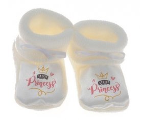 Chausson bébé My little princess design-2 de couleur Blanc
