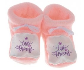 Chausson bébé My little princess design-5 de couleur Rose