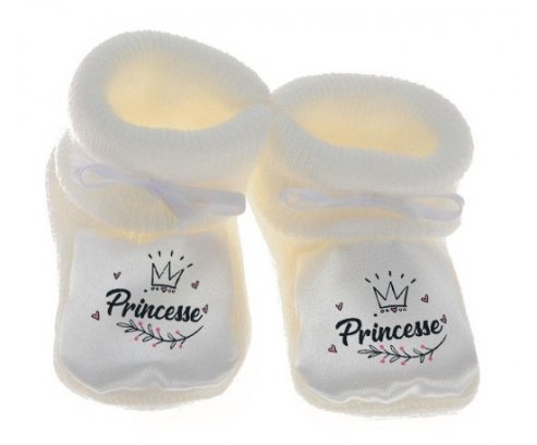 Bavoir bébé personnalisé Couronne noire princesse en coton