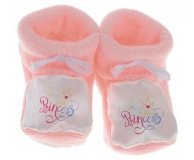 Chausson bébé My little princess design-7 de couleur Rose